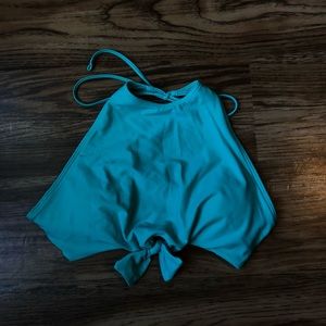 Aerie blue high neck bikini top